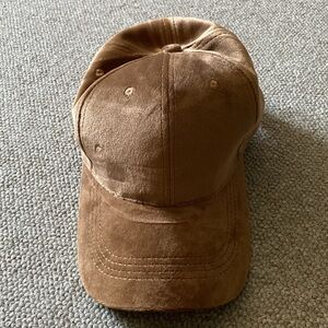 Tan velvet baseball cap
